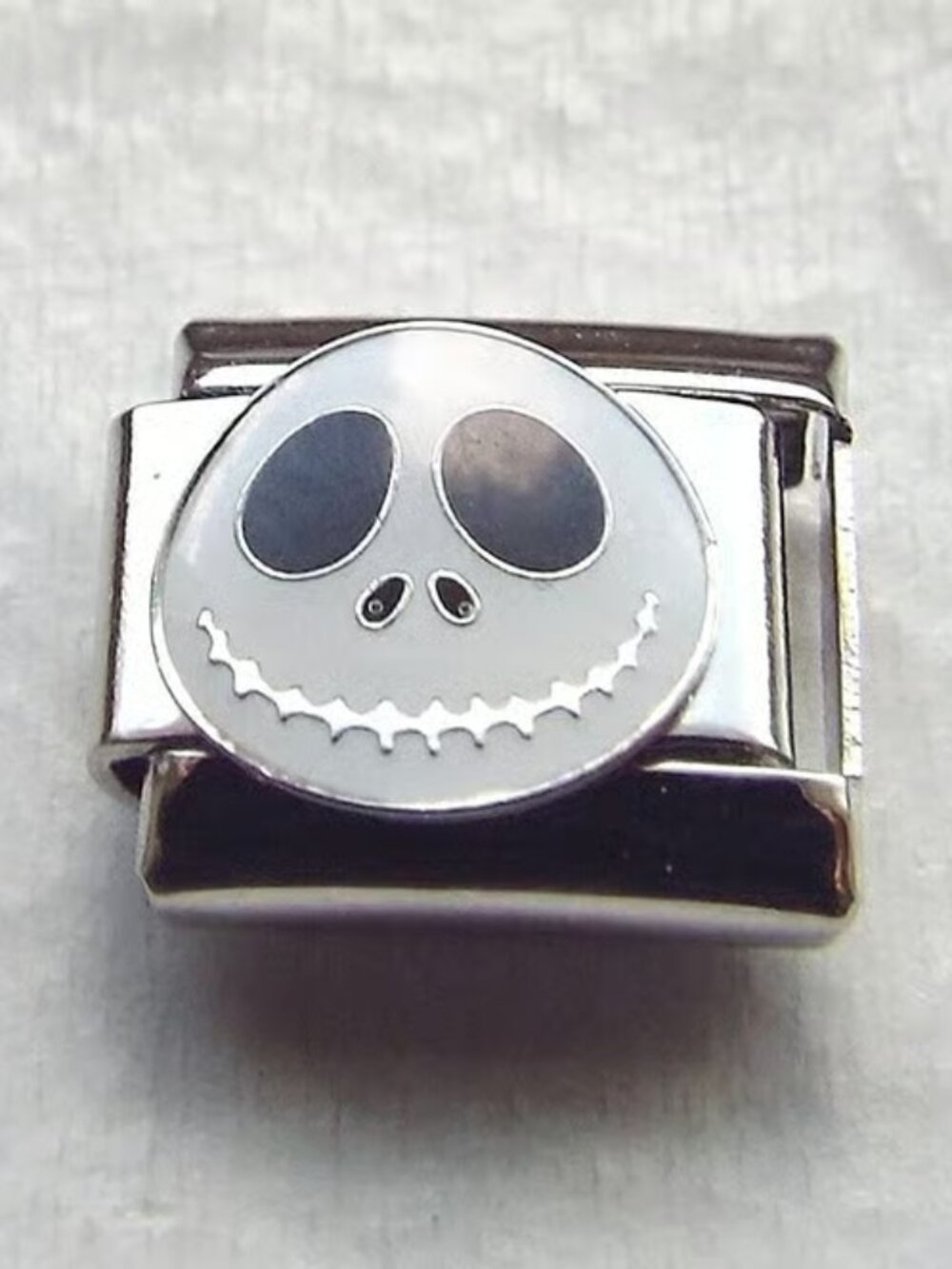 Jack Skellington enamel 9mm stainless steel italian charm bracelet link new